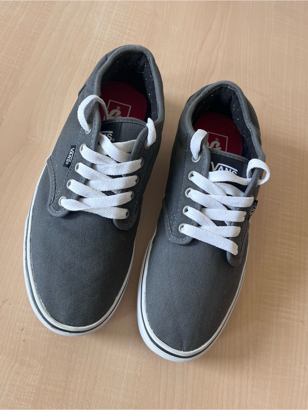 Vans Gray Canvas Low-Top Sneakers with White Laces - Picture 3 of 3